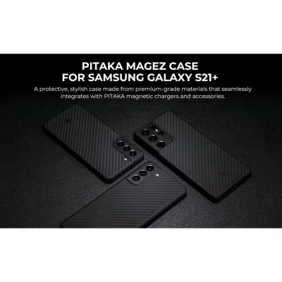 Cover Samsung S21 Plus Magez Case Pitaka - Black/Grey Twill